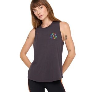 Spiritual Gangster Charcoal Muscle Tee with Colorful Logo